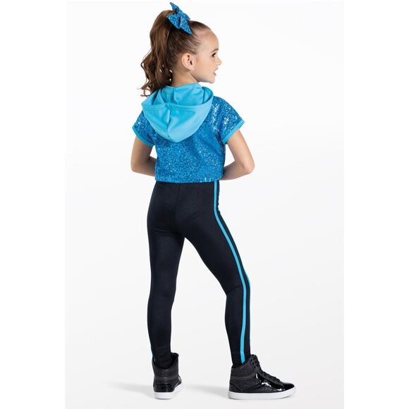 Dance Costume Hoodie Weissman 14191 Large Child Purple Hip Hop Jazz Unitard Solo - Picture 2 of 3